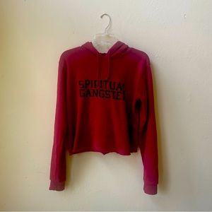 Spiritual Gangster cropped red hoodie
